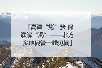 高温“烤”验 保灌解“渴”——北方多地夏管一线见闻