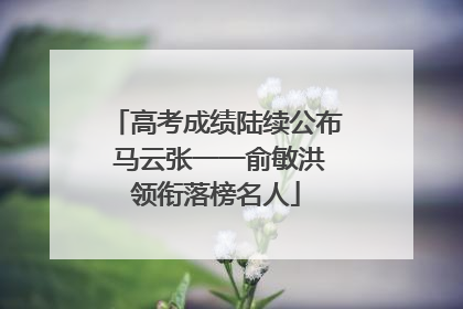 高考成绩陆续公布 马云张一一俞敏洪领衔落榜名人