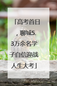 高考首日，聊城5.3万余名学子自信迎战人生大考
