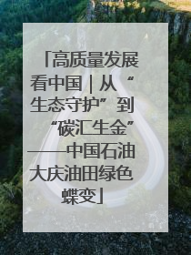 高质量发展看中国｜从“生态守护”到“碳汇生金”——中国石油大庆油田绿色蝶变