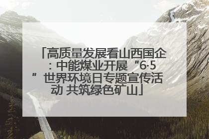 高质量发展看山西国企：中能煤业开展“6·5”世界环境日专题宣传活动 共筑绿色矿山
