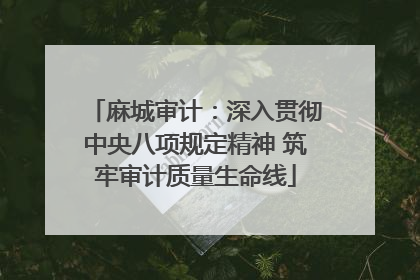 麻城审计：深入贯彻中央八项规定精神 筑牢审计质量生命线