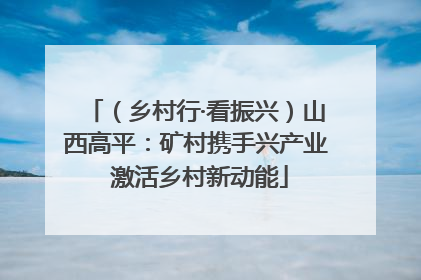 （乡村行·看振兴）山西高平：矿村携手兴产业 激活乡村新动能