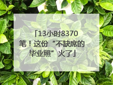 13小时8370笔！这份“不缺席的毕业照”火了