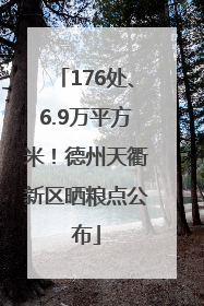 176处、6.9万平方米！德州天衢新区晒粮点公布