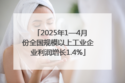 2025年1—4月份全国规模以上工业企业利润增长1.4%