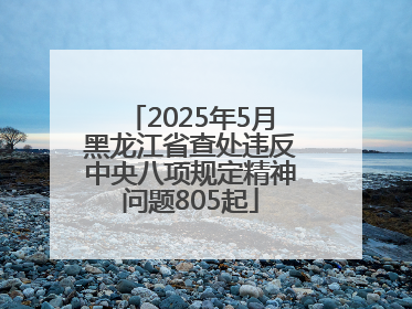 2025年5月黑龙江省查处违反中央八项规定精神问题805起