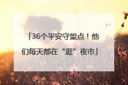 36个平安守望点！他们每天都在“逛”夜市