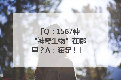 Q：1567种“神奇生物”在哪里？A：海淀！